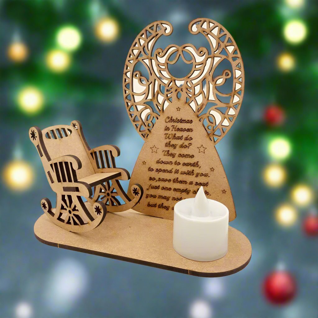 Lisslune | Christmas Tealight Candle Holder – "Merry Christmas in Heaven" Remembrance Ornament for Cherished Holiday Memories & Tabletop Décor