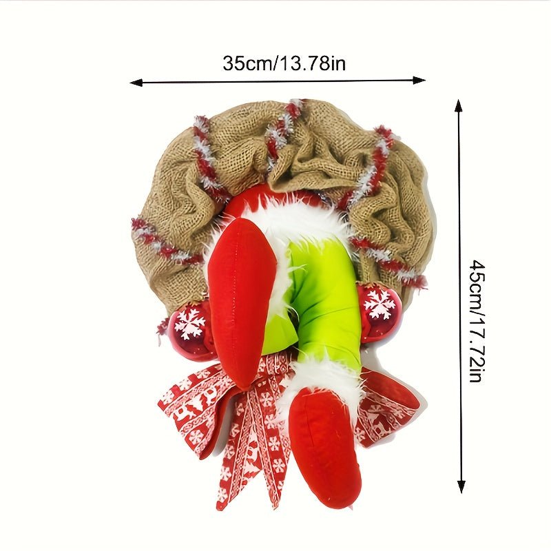 Lisslune | Christmas Thief & Elf Leg Burlap Wreath – Whimsical Holiday Décor for a Playful Festive Touch