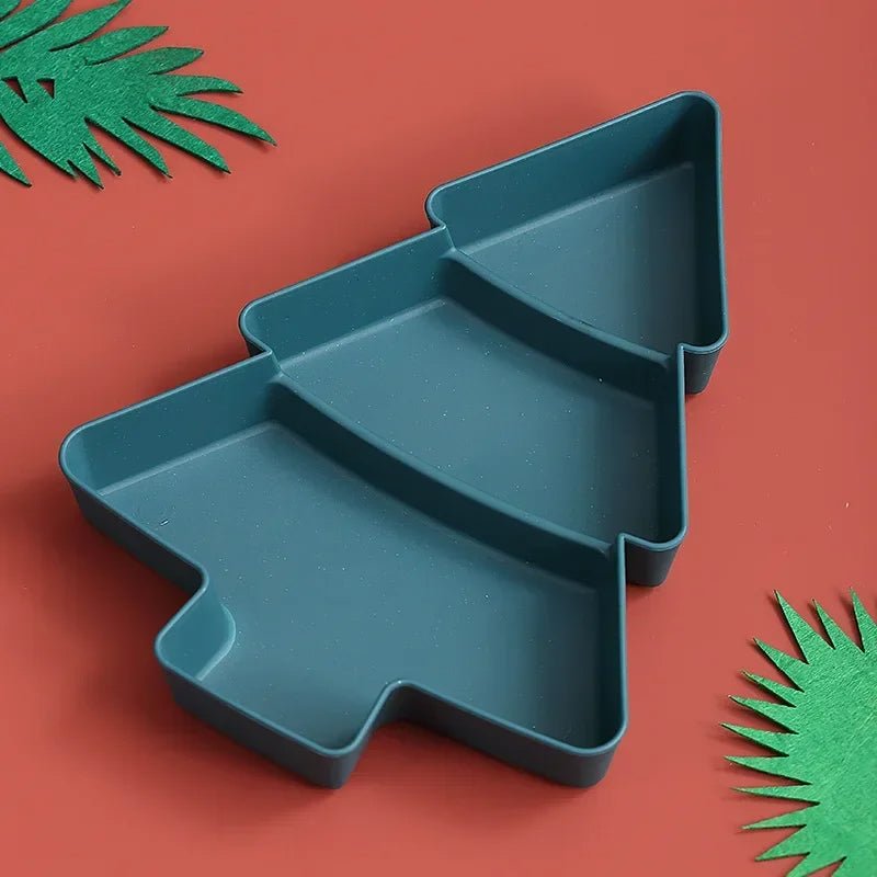 Lisslune | Christmas Tree-Shaped Snack Plates - Set of 4 – Perfect for Candy, Nuts, Fruits, and Desserts at Parties & Holidays
