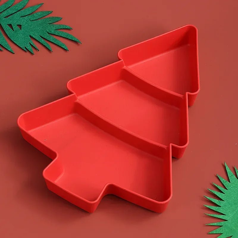 Lisslune | Christmas Tree-Shaped Snack Plates - Set of 4 – Perfect for Candy, Nuts, Fruits, and Desserts at Parties & Holidays