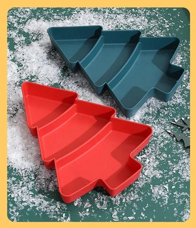 Lisslune | Christmas Tree-Shaped Snack Plates - Set of 4 – Perfect for Candy, Nuts, Fruits, and Desserts at Parties & Holidays