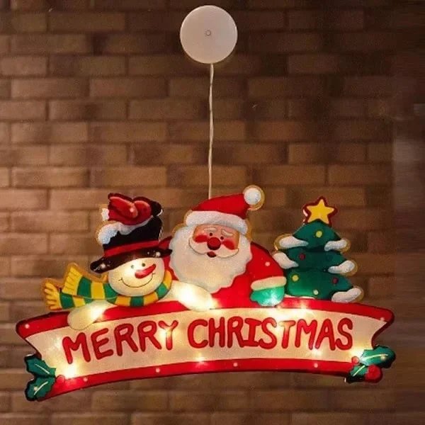 Lisslune | Christmas Window Hanging Lights - Battery Operated Christmas Lighted Decorations
