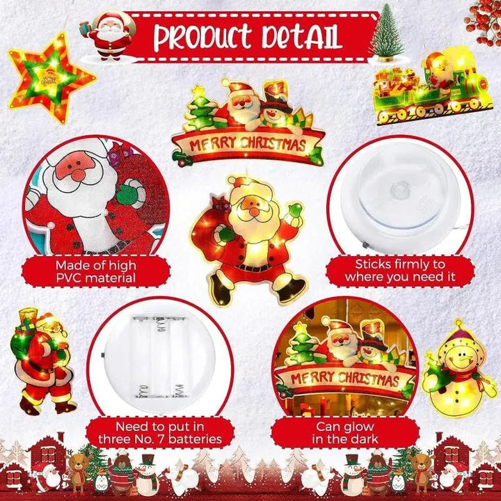 Lisslune | Christmas Window Hanging Lights - Battery Operated Christmas Lighted Decorations