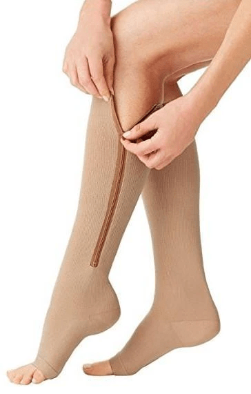 Lisslune | CIRCULOFLEX – Zipper Compression Socks 20-30 mmHg with Open Toe Design