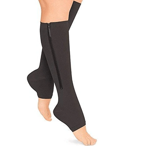 Lisslune | CIRCULOFLEX – Zipper Compression Socks 20-30 mmHg with Open Toe Design