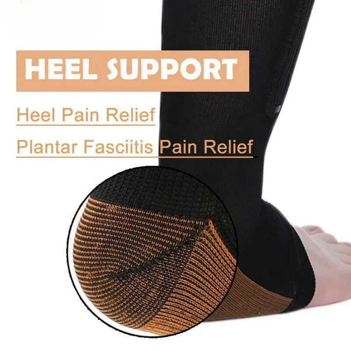 Lisslune | CIRCULOFLEX – Zipper Compression Socks 20-30 mmHg with Open Toe Design