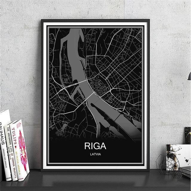 Lisslune | City map Munich Oil painting