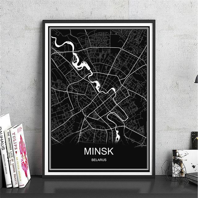 Lisslune | City map Munich Oil painting