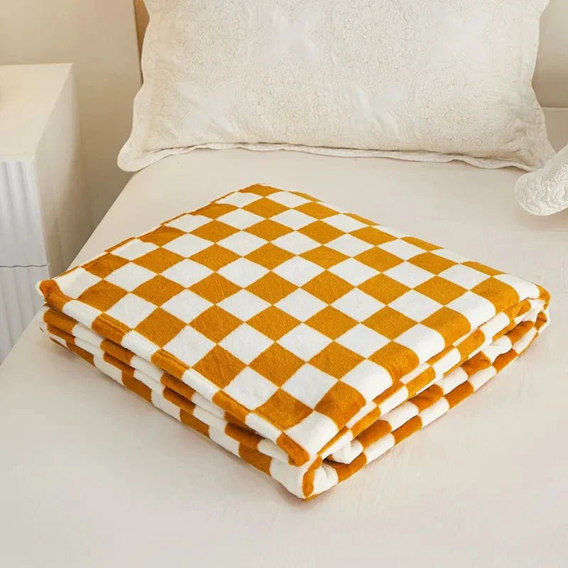 Lisslune | Classic Checkered Pattern Sofa Blanket