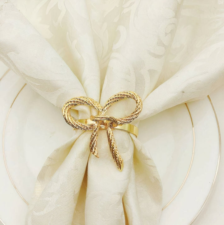 Lisslune | Bow Napkin Ring Set of 6 for Home Decor