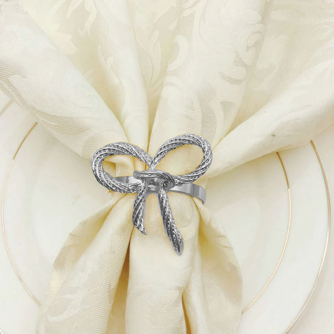 Lisslune | Bow Napkin Ring Set of 6 for Home Decor
