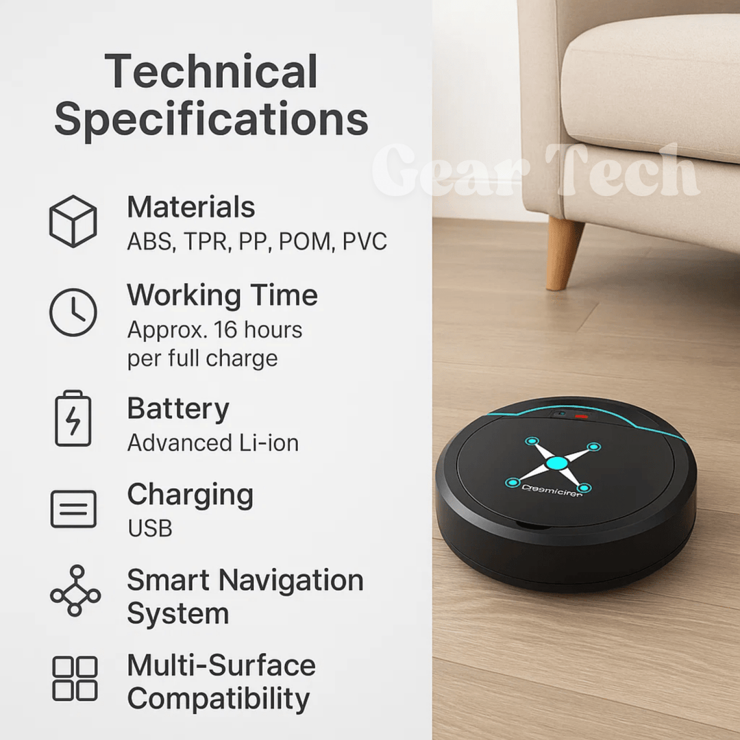 Lisslune | Cleanbot – Smart Robot Vacuum and Mop for Effortless Floor Cleaning