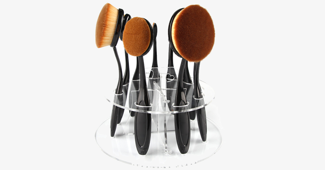 Lisslune | Makeup Brush Holder for Set of 10 Oval Brushes – Home for Your Brushes
