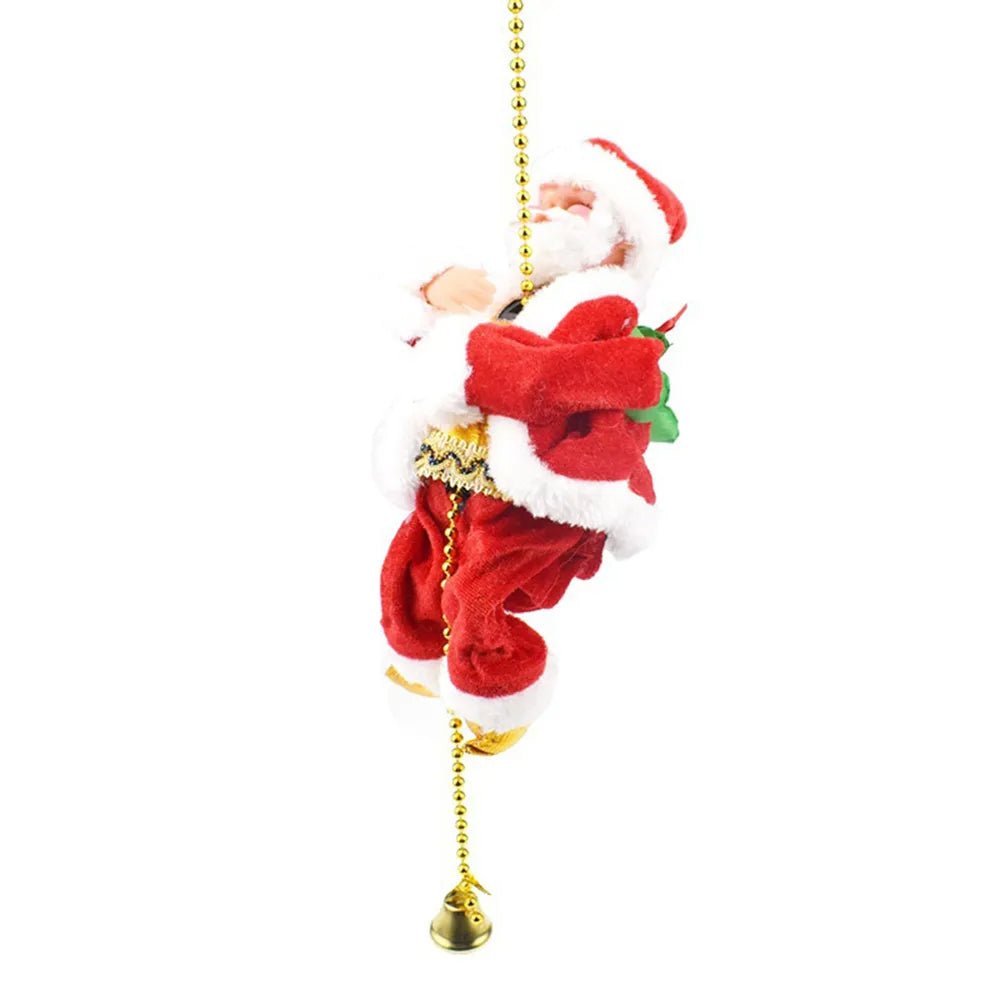 Lisslune | Climbing Santa Claus Christmas Ornament - Climbing Santa with Light Music Indoor and Outdoor Christmas Decor