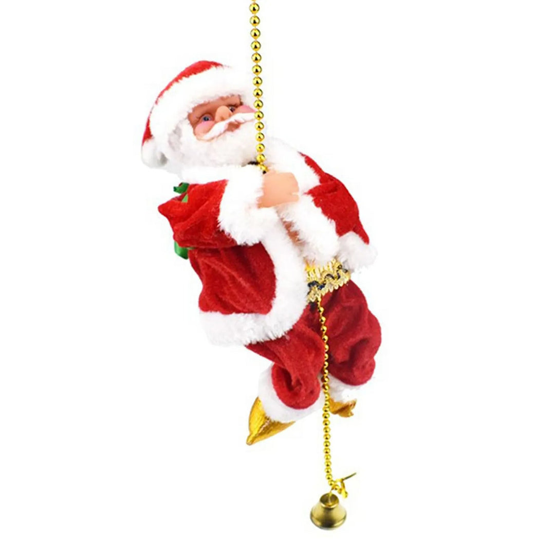 Lisslune | Climbing Santa Claus Christmas Ornament - Climbing Santa with Light Music Indoor and Outdoor Christmas Decor