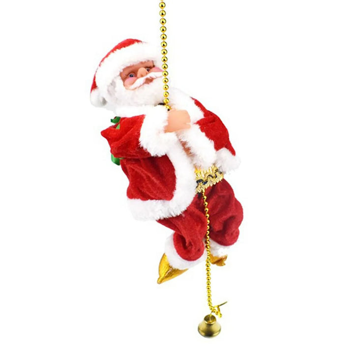 Lisslune | Climbing Santa Claus Christmas Ornament - Climbing Santa with Light Music Indoor and Outdoor Christmas Decor