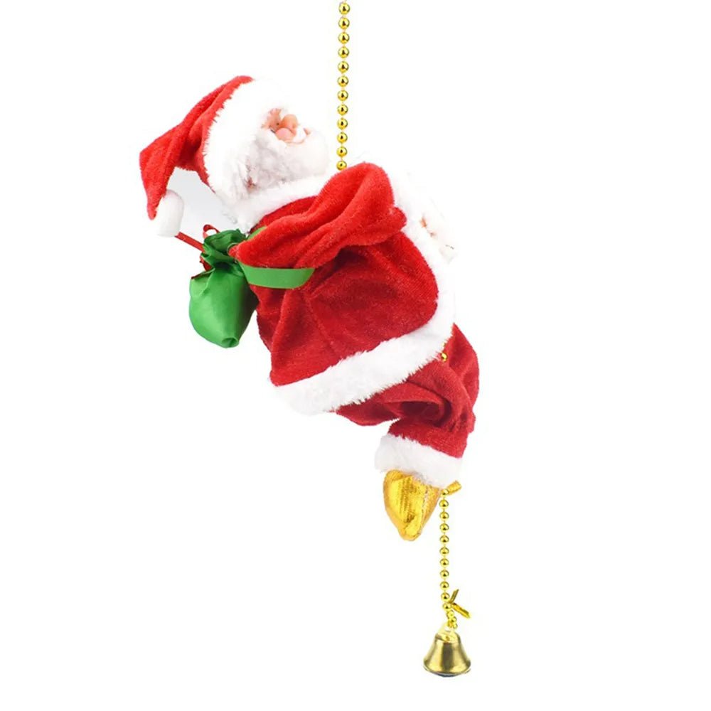 Lisslune | Climbing Santa Claus Christmas Ornament - Climbing Santa with Light Music Indoor and Outdoor Christmas Decor