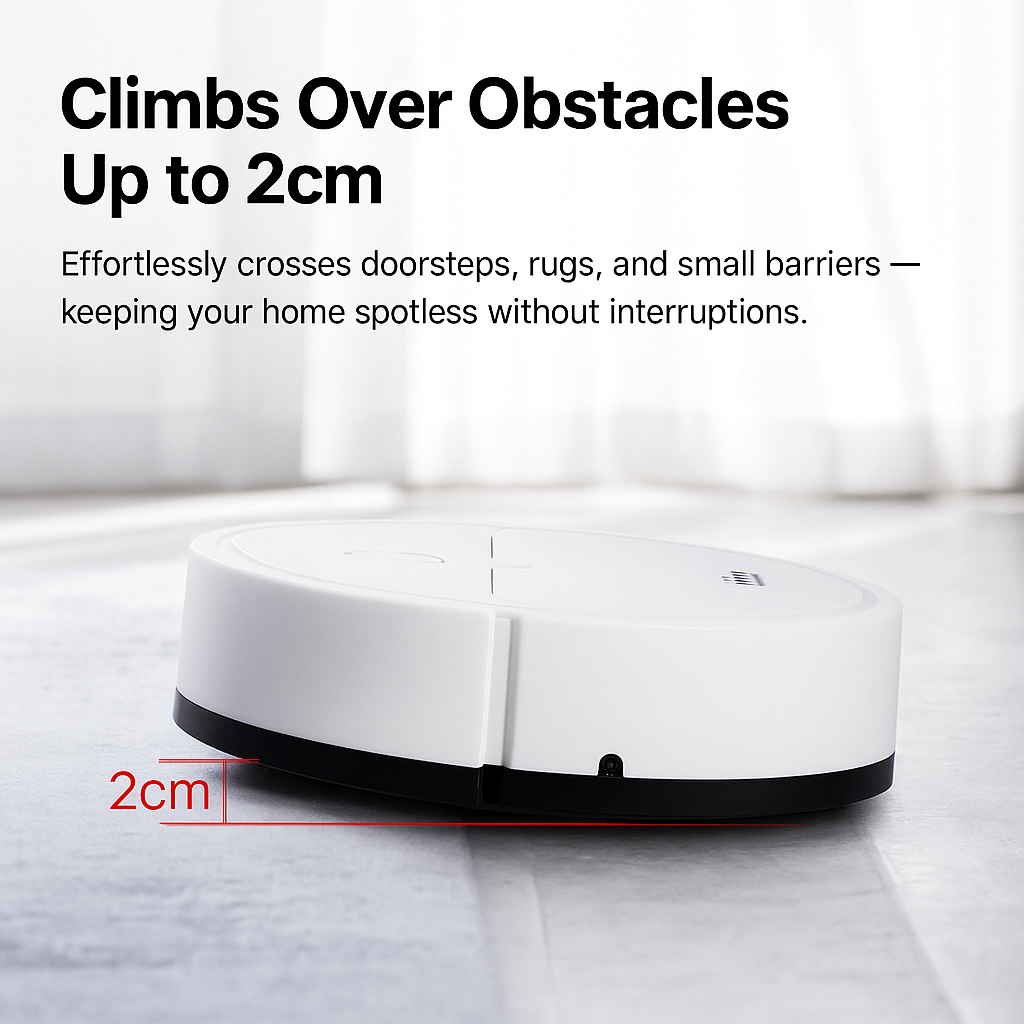 Lisslune | 3-in-1 Robot Vacuum Cleaner | Powerful Suction, Smart Navigation & Ideal for Pet Owners and Busy Households
