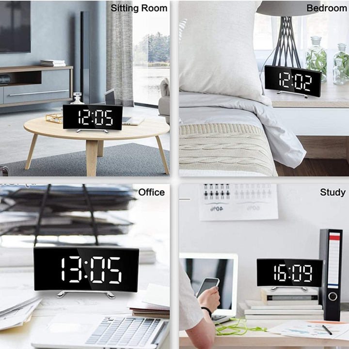 Lisslune | LED Lighting large digital display | Curved LED Digital Clock - Amedea