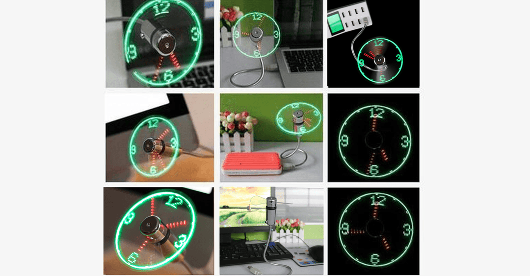 Lisslune | 2-in-1 LED Light USB Cooling Fan with Real-Time Clock - Think Different