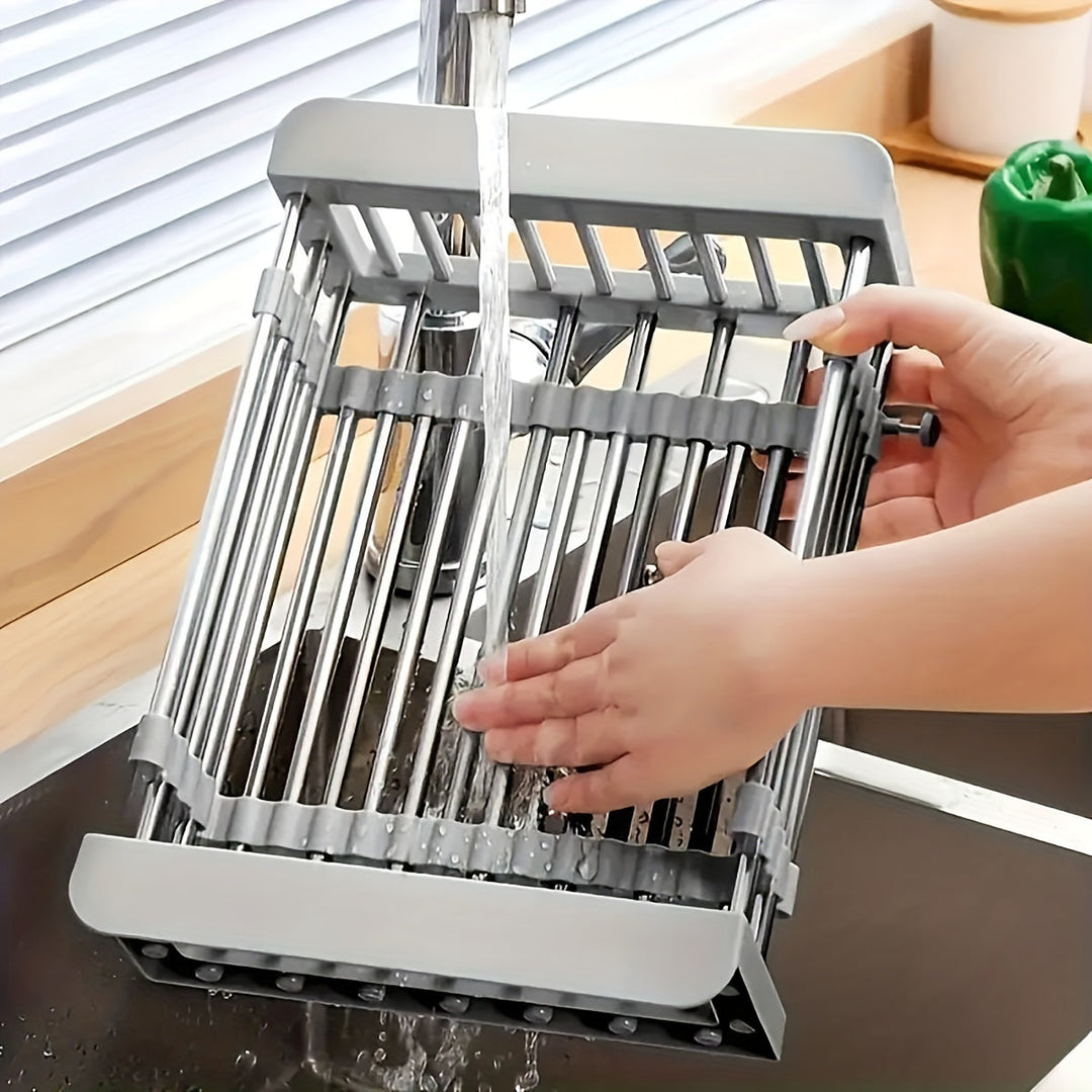 Lisslune | Expandable Sink Draining Rack – Space-saving Dish and Vegetable Holder for the Kitchen
