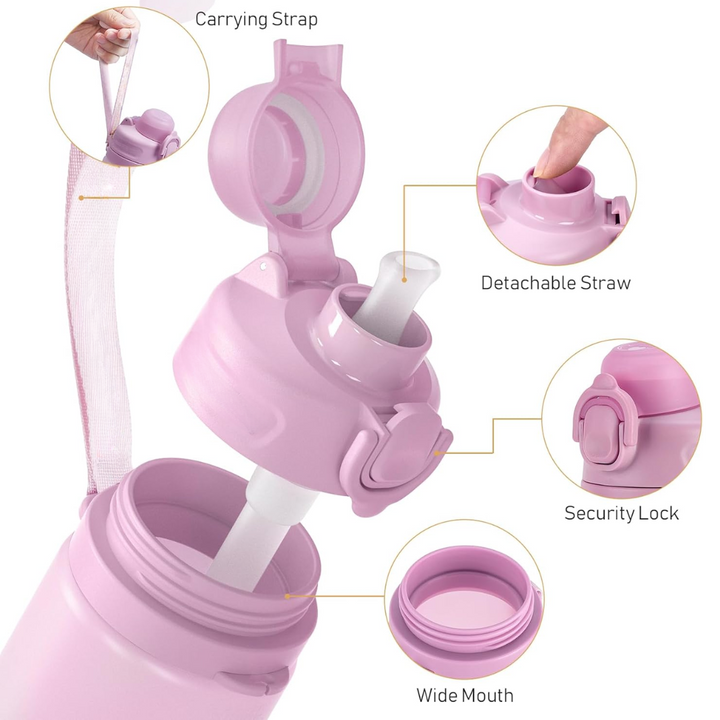 Lisslune | Collapsible 600 ml Silicone Water Bottle - Leakproof & BPA-free