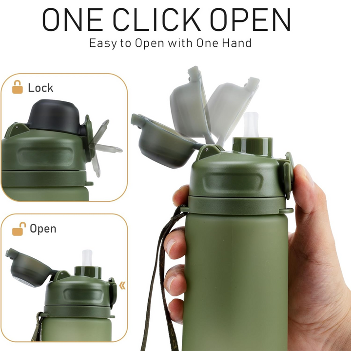 Lisslune | Collapsible 600 ml Silicone Water Bottle - Leakproof & BPA-free