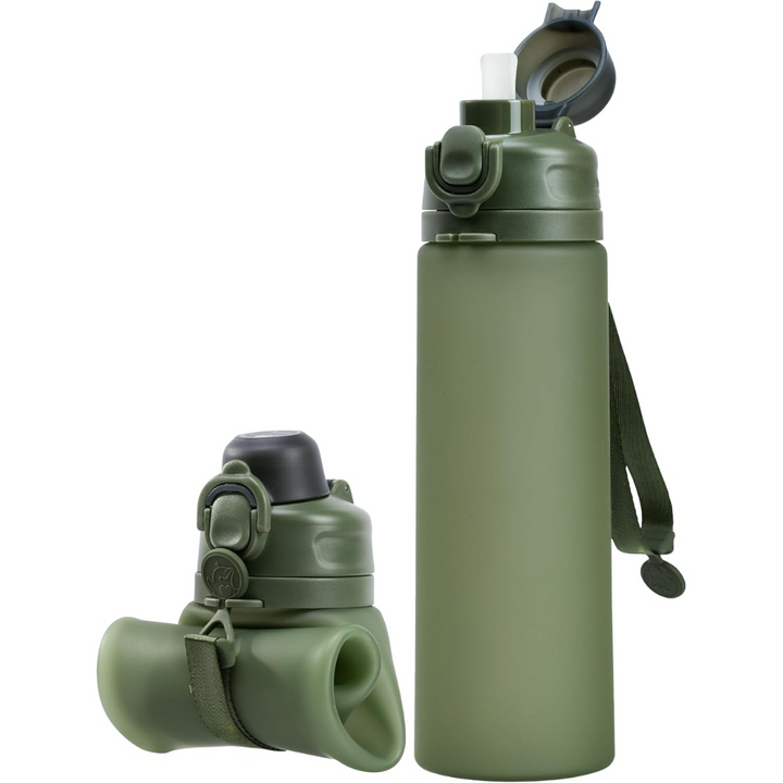 Lisslune | Collapsible 600 ml Silicone Water Bottle - Leakproof & BPA-free