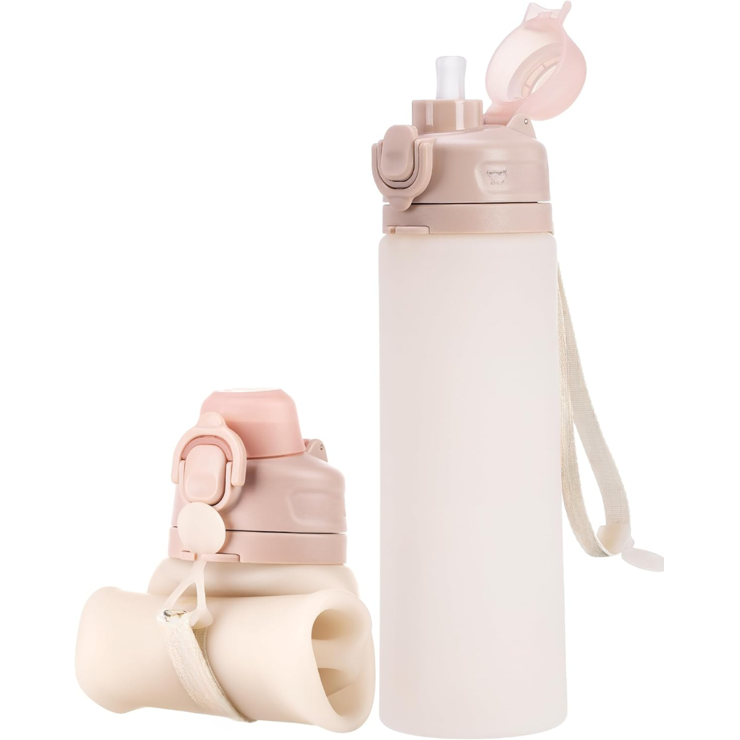 Lisslune | Collapsible 600 ml Silicone Water Bottle - Leakproof & BPA-free