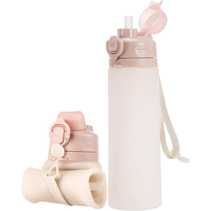 Lisslune | Collapsible 600 ml Silicone Water Bottle - Leakproof & BPA-free