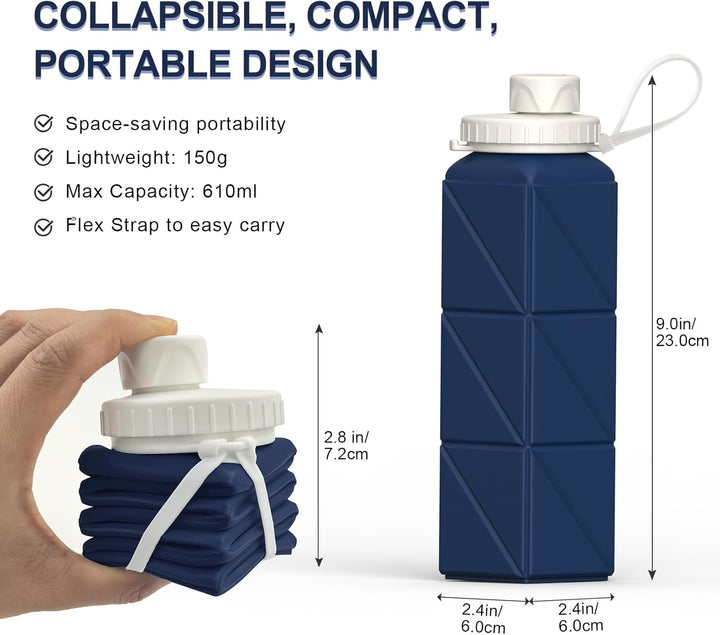 Lisslune | Collapsible Silicone Bottle – 610ml, Leak-proof & Portable