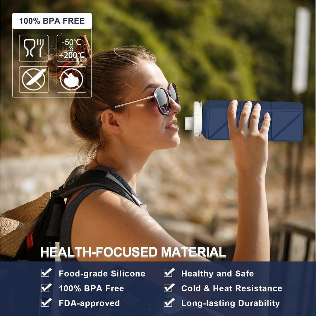 Lisslune | Collapsible Silicone Bottle – 610ml, Leak-proof & Portable