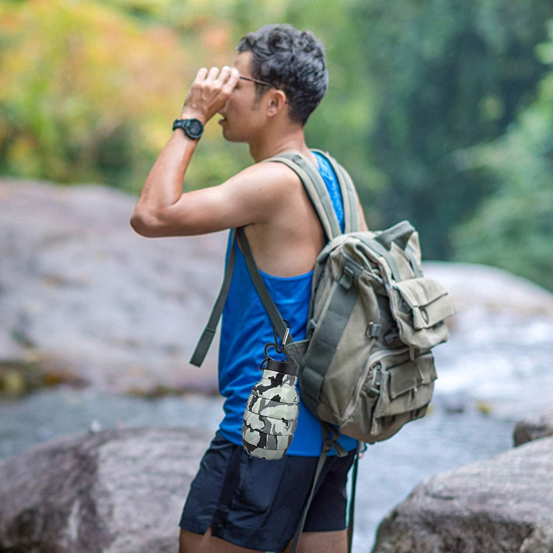 Lisslune | Collapsible Travel Water Bottle - 575 ML Reusable Silicone