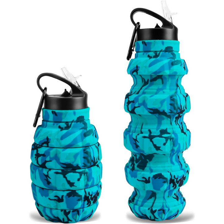 Lisslune | Collapsible Travel Water Bottle - 575 ML Reusable Silicone