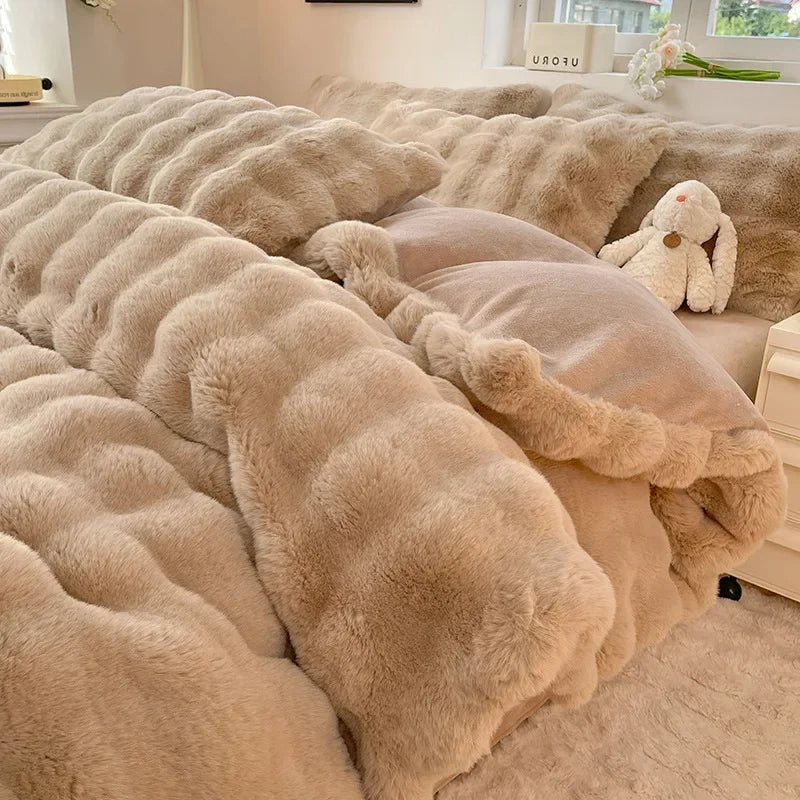Lisslune | Soft Dream Furry Velvet Comforter Bedding Set