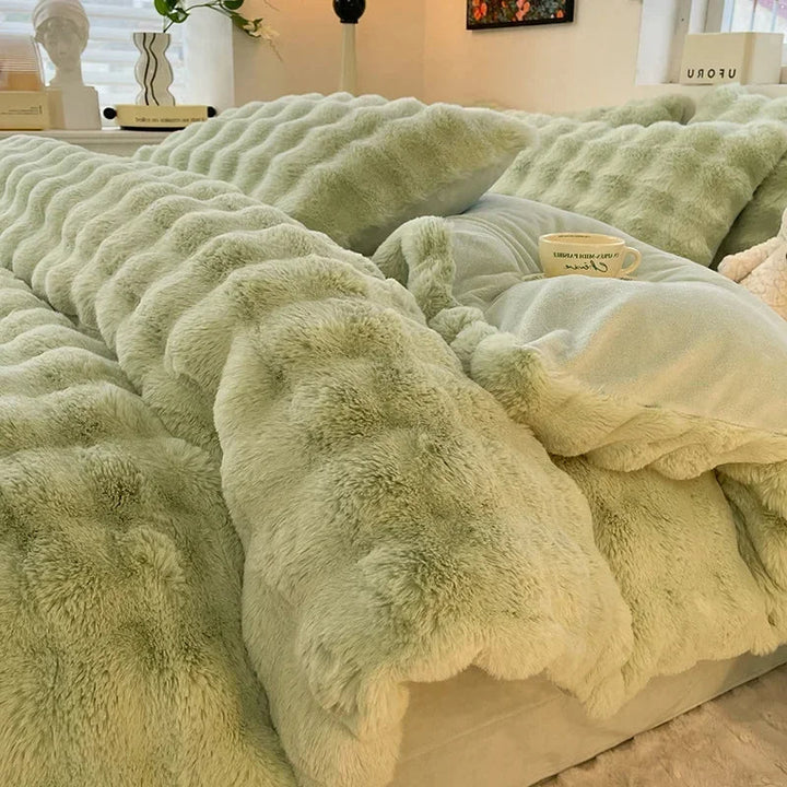 Lisslune | Soft Dream Furry Velvet Comforter Bedding Set
