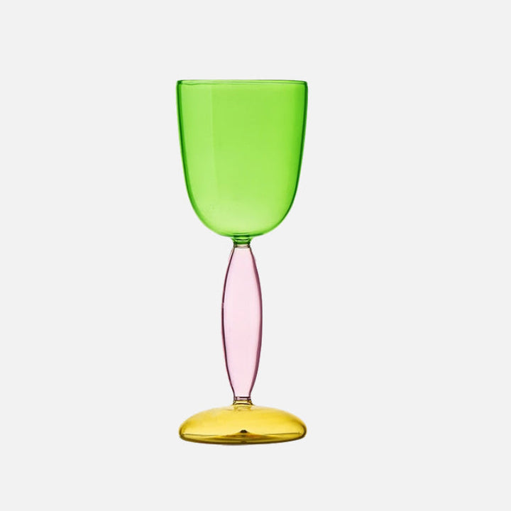 Lisslune | Chalice and carafe made of colored glass by Phillips