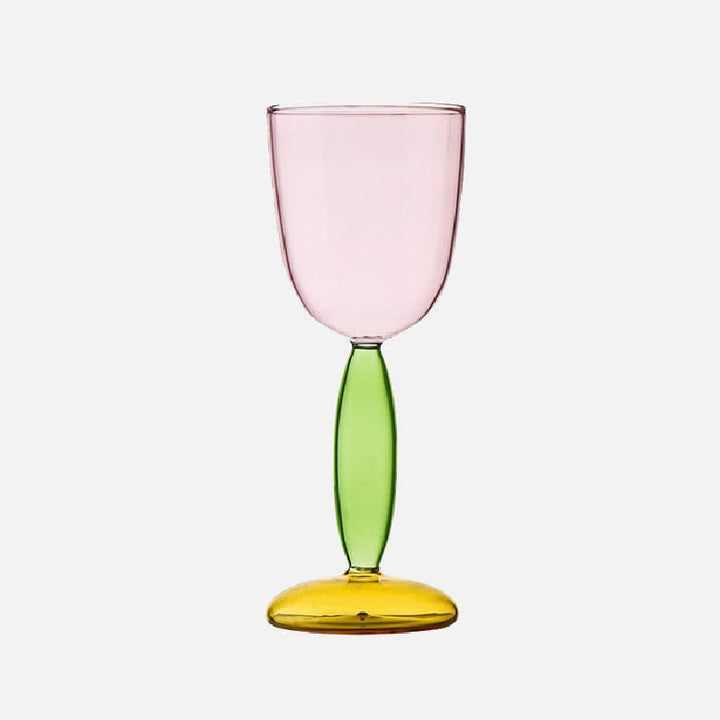 Lisslune | Chalice and carafe made of colored glass by Phillips