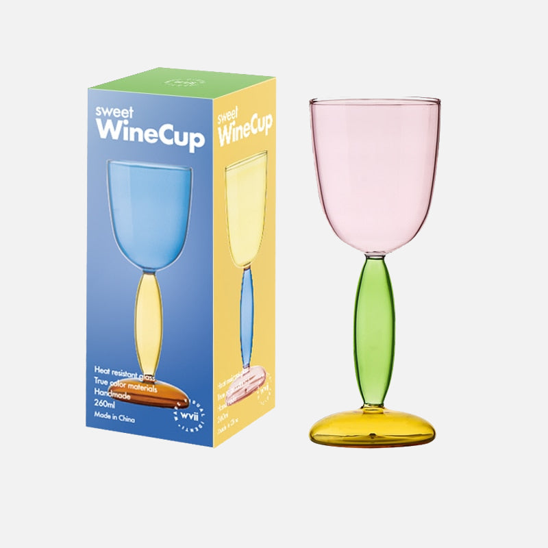 Lisslune | Chalice and carafe made of colored glass by Phillips