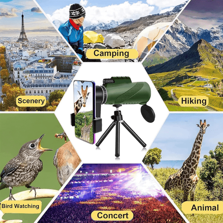 Lisslune | Compact 600x Ultra-Zoom Monocular | HD Lens, Lightweight & Perfect for Hiking, Birdwatching, and Sports Events