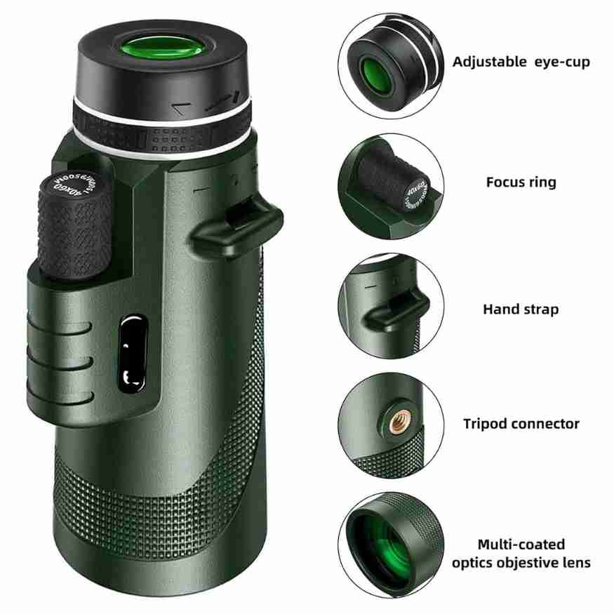 Lisslune | Compact 600x Ultra-Zoom Monocular | HD Lens, Lightweight & Perfect for Hiking, Birdwatching, and Sports Events