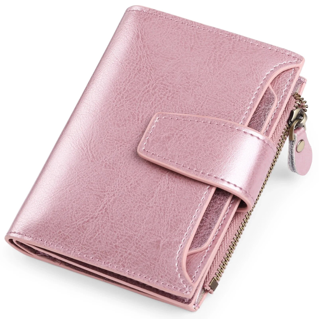 Lisslune | Compact Genuine Leather RFID Blocking Multi-Functional Wallet