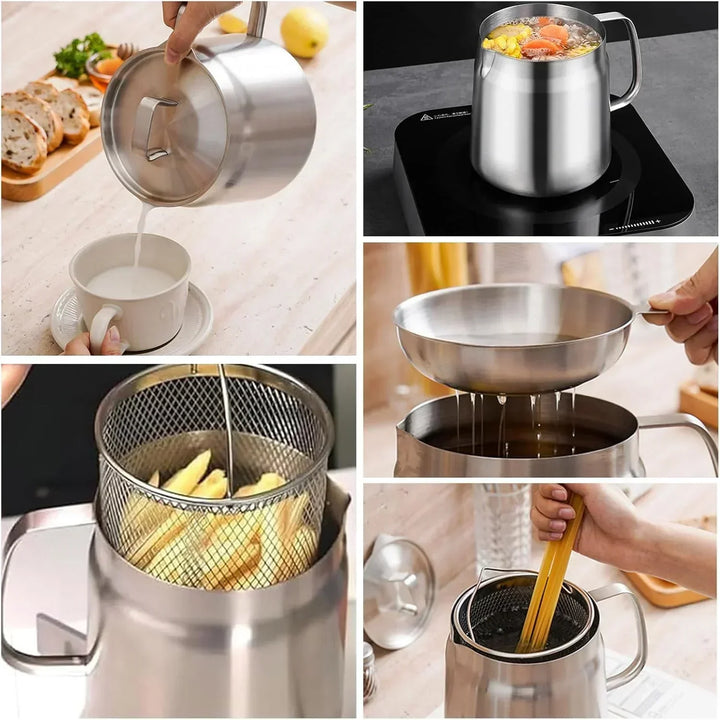 Lisslune | Compact Round Deep Fryer - SnackMaster Pro