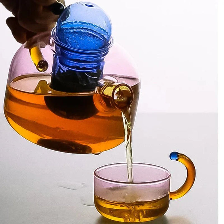 Lisslune | Contrasting Color Translucent Teapot & Cup Set