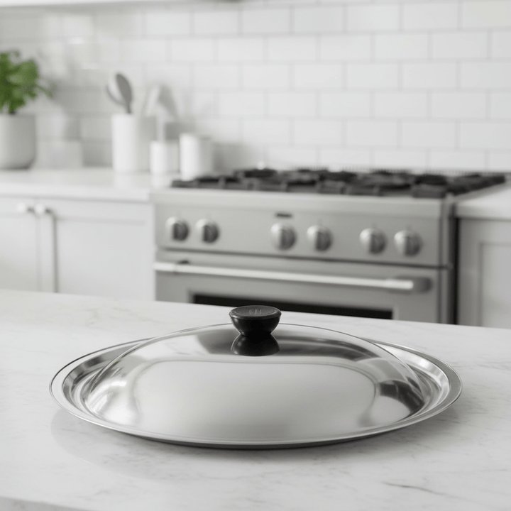 Lisslune | CookShield – Universal Stainless Steel Lid for Pans & Woks