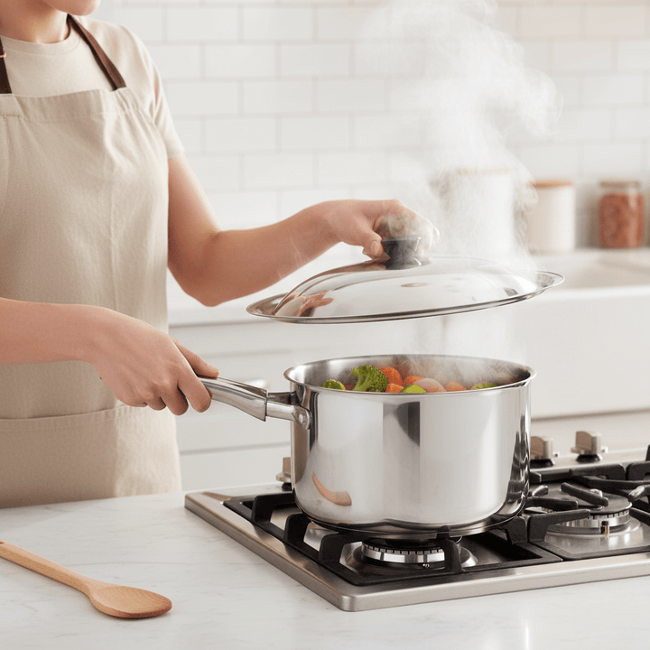 Lisslune | CookShield – Universal Stainless Steel Lid for Pans & Woks