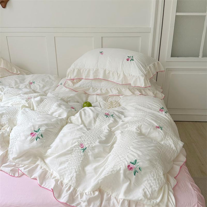 Rynx Coquette Aesthetic Ruffle Bedding Set