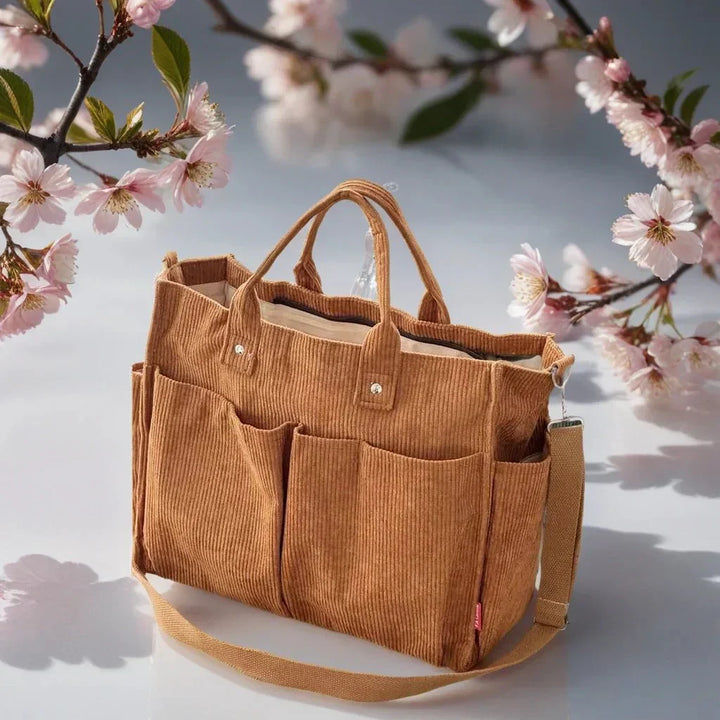 Lisslune | CordoTote – Classic Corduroy Shoulder Bag for Everyday Use