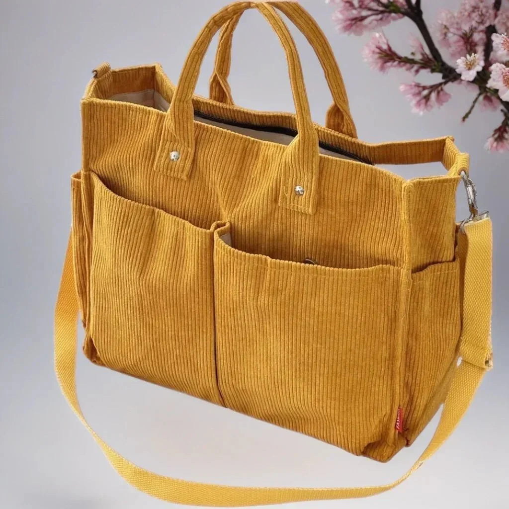Lisslune | CordoTote – Classic Corduroy Shoulder Bag for Everyday Use