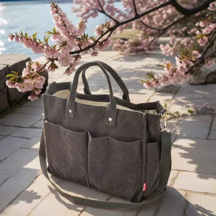 Lisslune | CordoTote – Classic Corduroy Shoulder Bag for Everyday Use